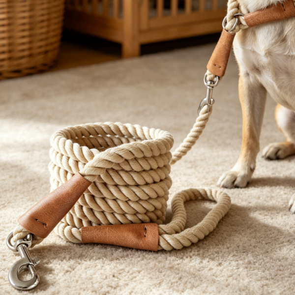 Heavy-Duty Cotton Hiking Leash With Soft Handle