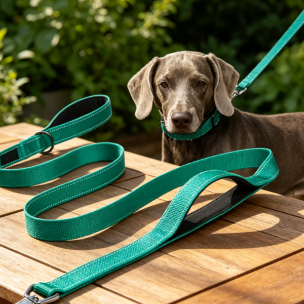 Reflective, Shock-Absorbing Dog Leash With Dual Comfort Handles