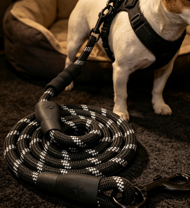 Dog Leash With Padded Handle And Reflective Stitching - Image 2