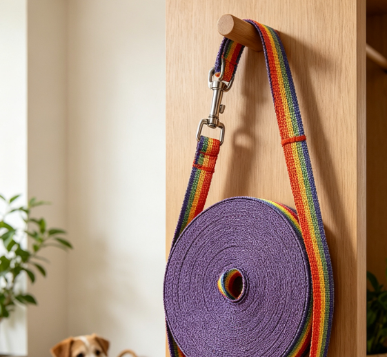 Long Rainbow-Colored Leash For Recall And Agility Training - Image 2