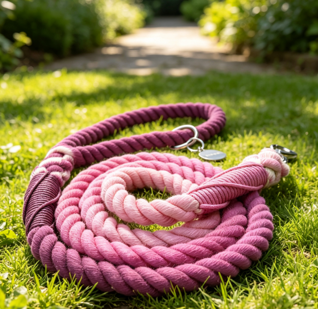 Durable Hand-Woven Cotton Leash With Gradient Color Design - Image 2