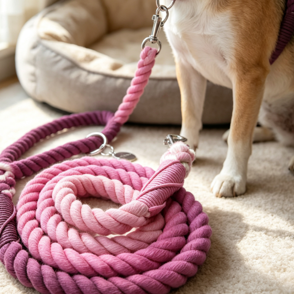Durable Hand-Woven Cotton Leash With Gradient Color Design