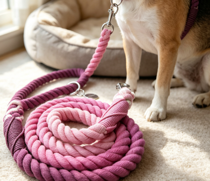 Durable Hand-Woven Cotton Leash With Gradient Color Design