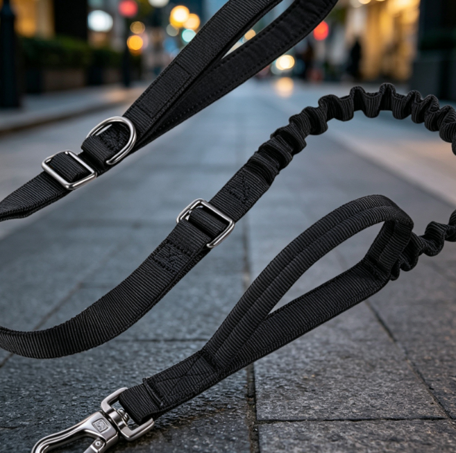 Tactical Elastic Shock-Absorbing Leash With Dual Handles - Image 2