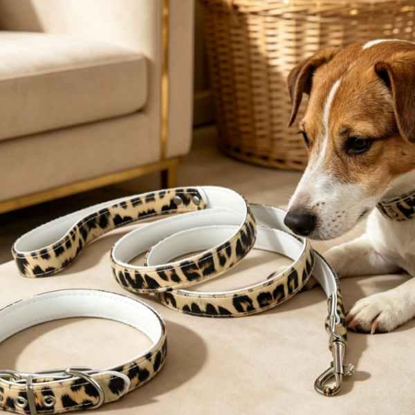 Canvas Collar And Leash Set With Metal D-Ring