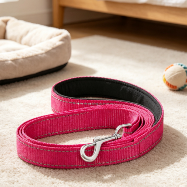 Durable Nylon Dog Leash With Reflective Padded Handle