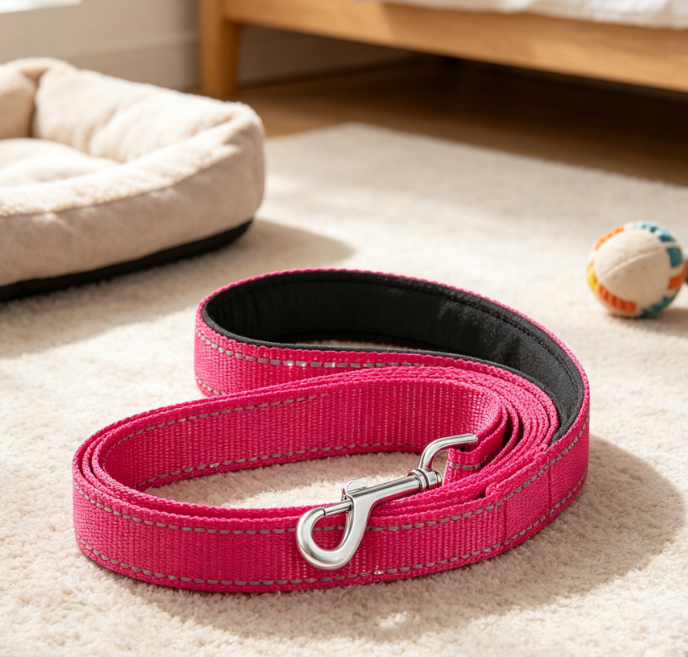 Durable Nylon Dog Leash With Reflective Padded Handle