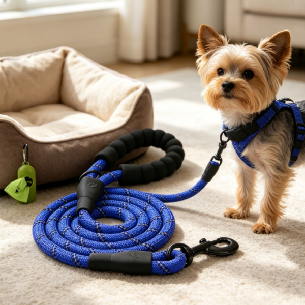 Reflective, Tangle-Free Dog Leash Made Of Climbing Rope Material