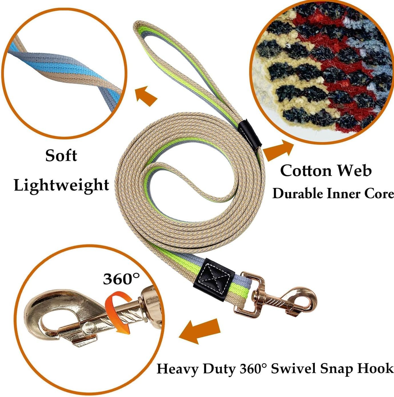 Soft Cotton Webbing Leash For Basic Training And Daily Walks - Image 2