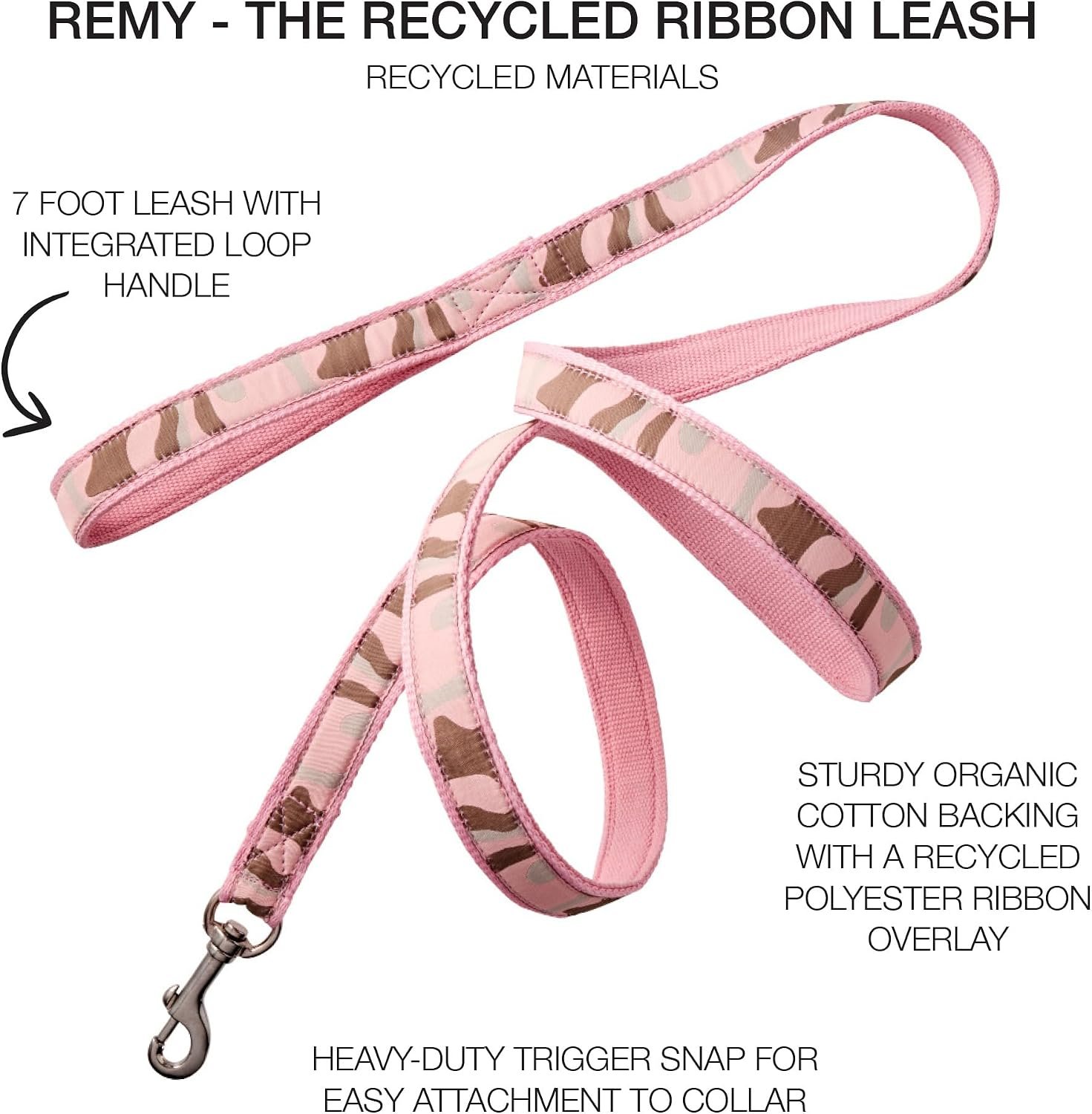 Eco-Friendly Pink Camouflage Leash Made From Recycled Webbing - Image 2
