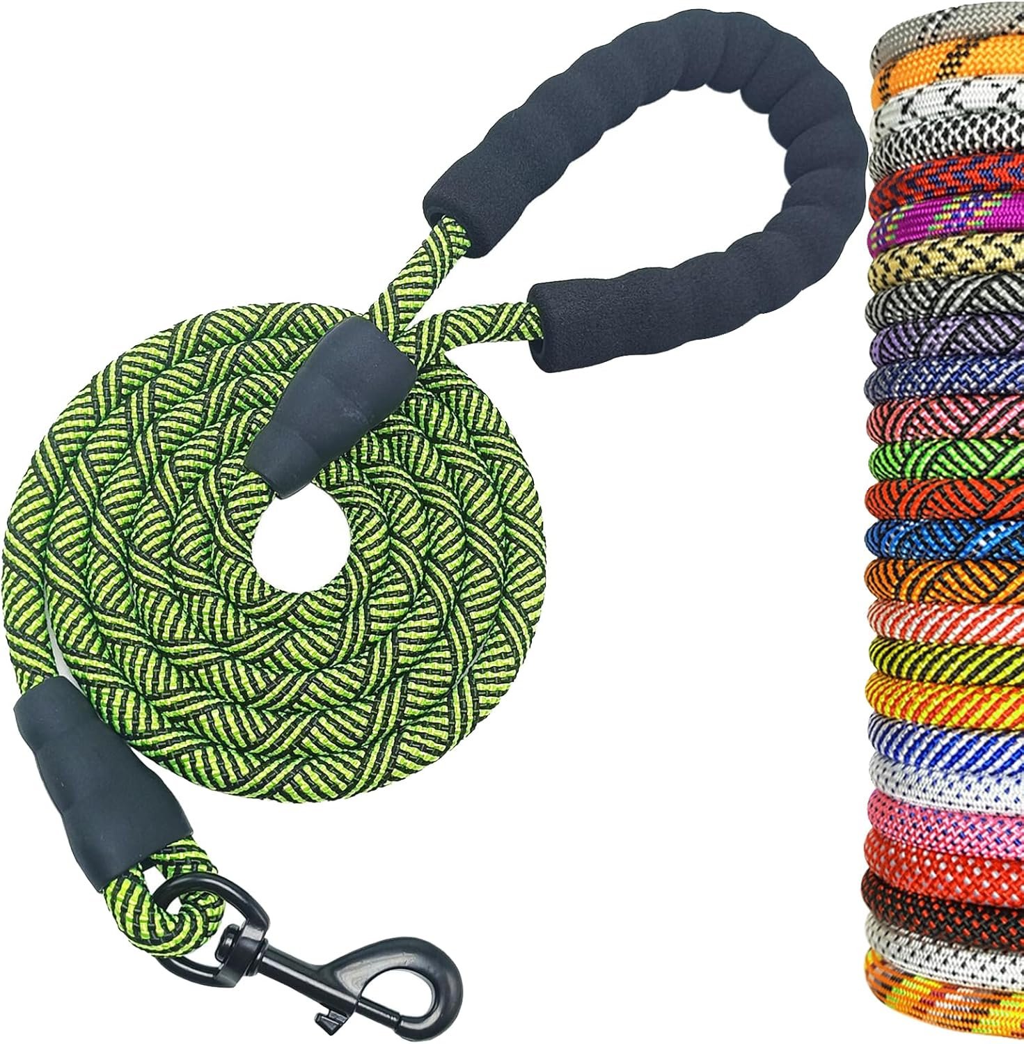 Rope-Style Nylon Leash With Padded Handle For Training And Jogging