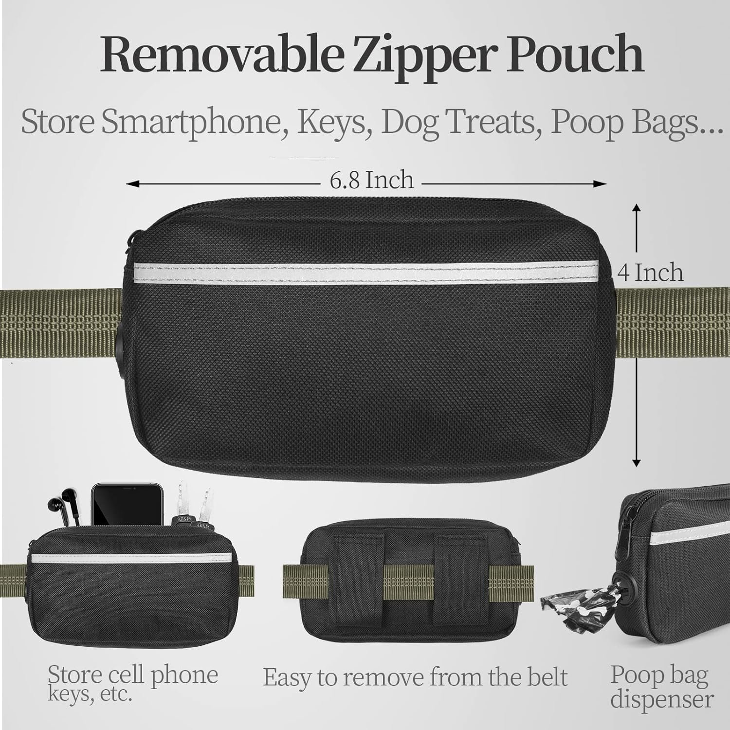 Hands-Free Leash With Storage Pouch, Dual Handles, And Elastic Shock Absorption - Image 2